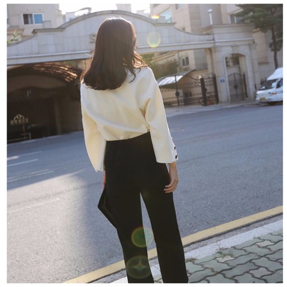 Eggshell White Microfiber Faux Suede Top - Picture 2 of 5